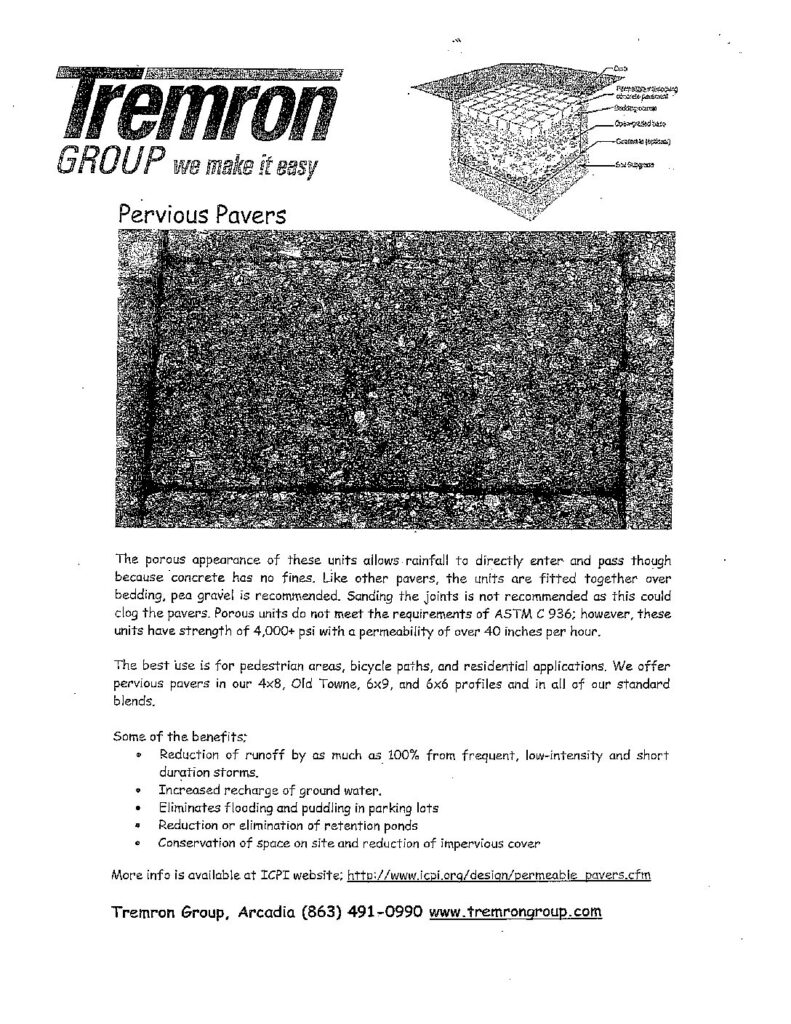 Pervious Paver Specs