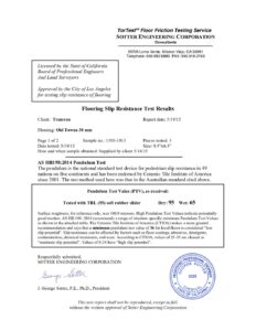 Slip Resistance Test