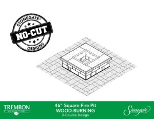 46in Square Fire Pit - WOOD | 2 Course Design