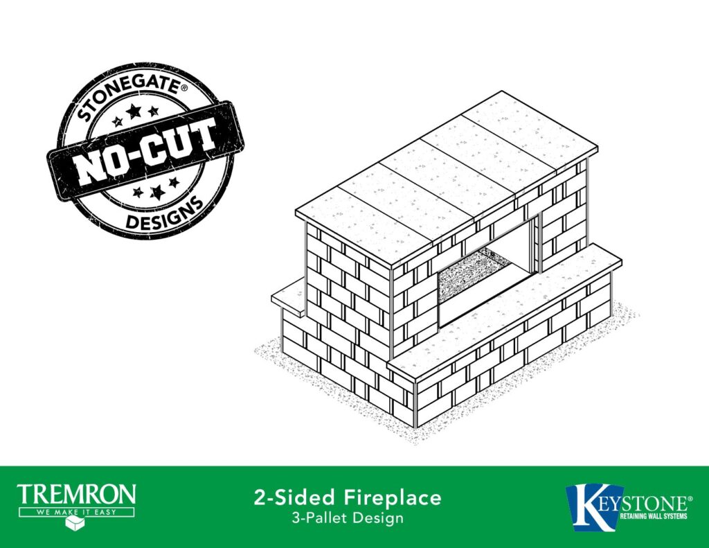 Stonegate No-Cut Designs | 2-Sided Fireplace