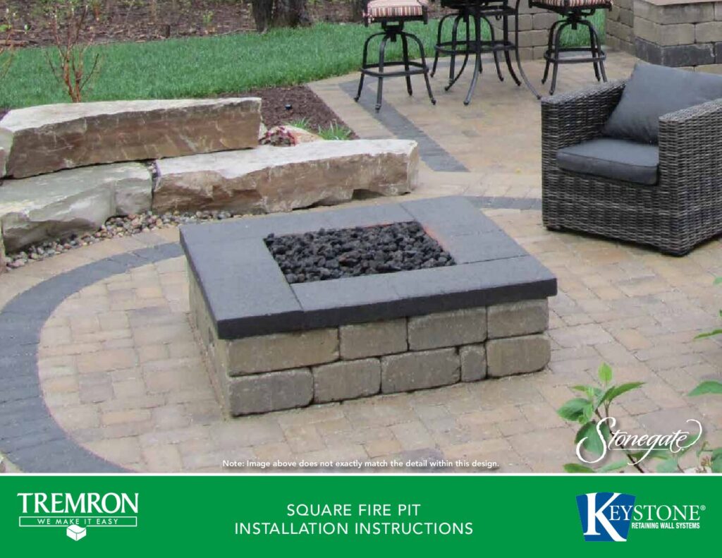 Square Fire Pit Installation