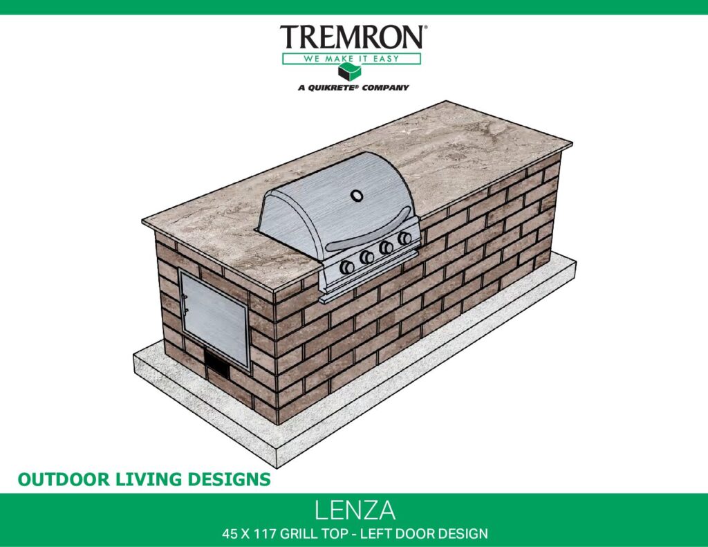 Lenza Outdoor Living Designs - 45 x 117 Grill Top For Left Hand Access Door A